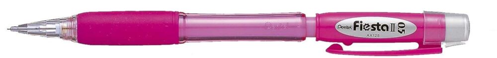 Pentel Fiesta II Portaminas HB 0.5mm con Goma - Incluye 2 Recargas - Grip de Goma - Diseño Ergonomico - Color Rosa