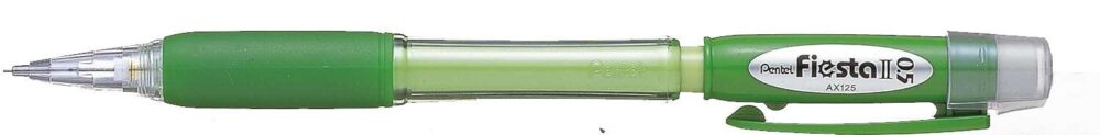 Pentel Fiesta II Portaminas HB 0.5mm con Goma - Incluye 2 Recargas - Grip de Goma - Diseño Ergonomico - Color Verde