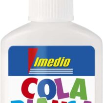 Imedio Cola Blanca Escolar 40gr - Sin Disolventes - Bote Blando Ideal para Niños - Con Espatula Incorporada