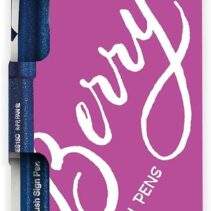 Pentel Brush Sing Pen Berry Pack de 4 Rotuladores con Punta de Pincel - Lineas Finas o Gruesas dependiendo de la Presion - Fabricados con 81% de Plasticos Recicldos - Colores Azul Marino