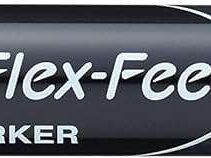 Pentel Maxiflo Flex-Feel Rotulador para Pizarra Blanca - Punta Flexible 4.6mm - Trazo de 1 a 5mm - Dosificacion de Tinta mediante Embolo - Color Negro