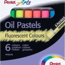 Pentel Oil Pastels Pack de 6 Pasteles Oleo Fluorescentes - Blandos