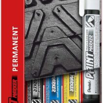 Pentel PenTools Pack de 4 Rotuladores Permanentes Paint Marker - Punta Conica 4.6mm - Trazo 3mm - Impermeable