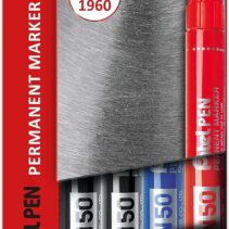 Pentel PenTools Pack de 4 Rotuladores Permanentes Industriales Pentel Pen N50 - Punta Conica Resistente y Duradera - Trazo 2mm - Resistente a Agua y Luz - Colores 2x Negro