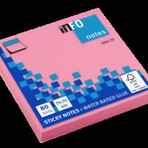 Global Notes inFO Brillant Bloc de 80 Notas Adhesivas 75 x 75mm - Certificacion FSC? - Color Rosa