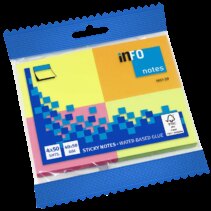 Global Notes inFO Brillant Pack de 4 Blocs de 50 Notas Adhesivas 50 x 40mm - Certificacion FSC? - Colores Amarillo