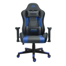 Cromad Serie Phoenix Silla Gaming - Altura Regulable con Piston de Gas Clase 2 - Reclinable hasta 180º - Cojines Lumbar y Cervical - Color Gris/Azul/Negro