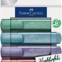 Faber-Castell Textliner 46 Metallic Pack de 4 Marcadores Fluorescentes - Punta Biselada - Trazo entre 1mm y 5mm - Tinta con Base de Agua - Colores Surtidos