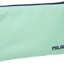 Milan Serie 1918 Estuche Portatodo 5 Compartimentos - Tejido Resistente a las Roturas y Rasgaduras - Medidas 22x12x4cm - Color Verde