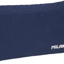 Milan Serie 1918 Estuche Portatodo 5 Compartimentos - Tejido Resistente a las Roturas y Rasgaduras - Medidas 22x12x4cm - Color Azul Oscuro