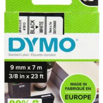 Dymo D1 40913 Cinta de Etiquetas Original para Rotuladora - Texto negro sobre fondo blanco - Ancho 9mm x 7 metros - S0720680