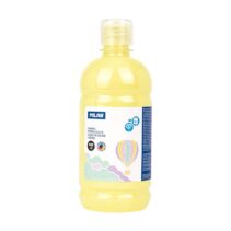 Milan Botella de Tempera 500ml - Tapon Dosificador - Secado Rapido - Mezclable - Color Amarillo Pastel