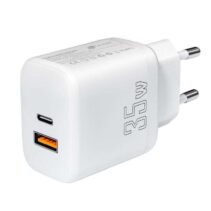 Leotec Cargador para Smartphone 35W con Puertos USB-C PD 3.0 y USB-A - Proteccion contra Sobrecorriente y Cortocircuito - Color Blanco