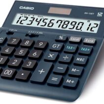 Casio DH-12ET Calculadora de Sobremesa - Pantalla Extragrande de 12 Digitos - Alimentacion Solar y Pilas - Color Azul Oscuro