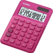 Casio MS-20UC Calculadora de Sobremesa Pequeña - Pantalla LCD de 12 Digitos - Alimentacion Solar y Pilas - Color Rosa Fucsia