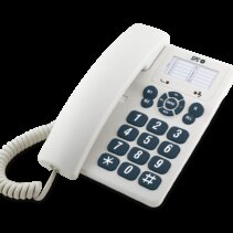 SPC Original Telefono Fijo Teclas Extragrandes - Diferentes Niveles de Timbre - 3 Memorias Directas - Para Mesa y Pared - Color Blanco