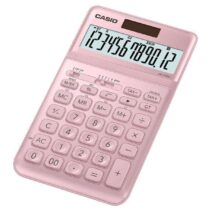 Casio JW-200SC Calculadora de Sobremesa - Pantalla LCD de 12 Digitos Inclinacion Ajustable - Alimentacion Solar y Pilas - Color Rosa