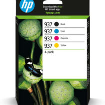 HP 937 Pack de 4 Cartuchos de Tinta Original Negro