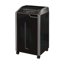 Fellowes 425HS Destructora de Papel Manual Corte Microparticulas P-7 Alta Seguridad - Destruye 10 Hojas a la Vez - Capacidad de la papelera 121L - Color Negro/Gris