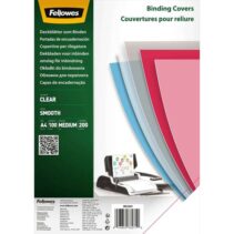 Fellowes Pack de 100 Portadas de Polietileno Transparentes para Documentos A4 - Grosor 200 Micras - para Encuadernadoras de Espiral o Canutillo