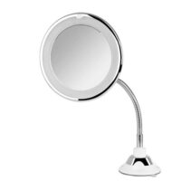 Orbegozo ESP 1020 Espejo Cosmetico con Luz LED - Aumento 10X - Brazo Extensible 29cm - Orientacion 360º - Ventosa Ajustable - Diametro 17 cm