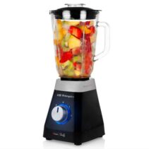 Orbegozo BV 6400 Batidora de Vaso Acero Inoxidable - Potente Motor 500W - Jarra de Cristal 1L - Cuchillas de Titanio - 2 Velocidades + Pulse - Sistema de Seguridad - Ideal para Smoothies y Cocteles