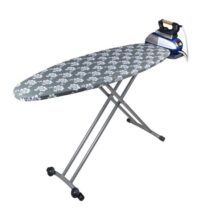 Orbegozo TP 6500 Tabla de Planchar Plegable - Altura Ajustable hasta 93cm - con Ruedas para Facil Transporte - Soporte Centro para Planchado - Rejilla de Acero Resistente