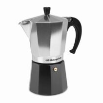 Orbegozo KFM 930 Cafetera de Aluminio Aromas en Familia - Capacidad para 9 Tazas - Utilizable en Cocinas a Gas - Electricas y Vitroceramica - Mango Ergonomico - Facil Limpieza - Valvula de Seguridad