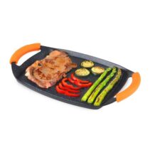 Orbegozo GDB 3600 Plancha Grill de Aluminio Fundido - Recubrimiento de Piedra Antiadherente - Asas de Goma Extraibles - Apto para Lavavajillas - Diseño Ergonomico