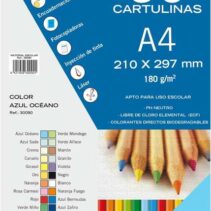 Dohe Pack de 50 Cartulinas A4 180 g/m² - Aptas para Impresion - PH Neutro - Libres de Cloro Elemental - Color Azul Oceano