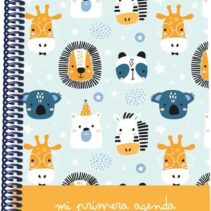 Dohe Agenda Infantil Espiral A5 Perpetua - Interior Perpetuo - 120 Hojas 70g/m2 - Cubierta de Cartulina Impresa Plastificada - Tamaño 15x21cm - Diseño Animales