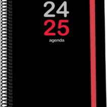 Dohe Elite Agenda Escolar Espiral A5 - Semana Vista - Papel 70g/m2 - Cubierta de Carton Plastificado - Cierre de Goma Elastica - Color Negro