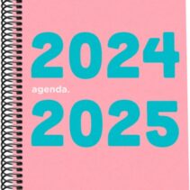 Dohe Memory Agenda Escolar Espiral A5 - Dia Pagina - Papel 70g/m2 - Cubierta de Polipropileno - Color Rosa