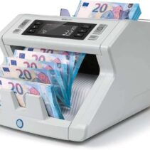 Safescan 2210 Contadora de Billetes - Cuenta 1.000 Billetes por Minuto - Deteccion UV y Tamaño - Alarma Billetes Sospechosos - Verifica Billetes de Euro (Es-1/Es-2)