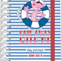 Dohe Pink Panther Sailing Agenda Escolar Espiral Wire?o A6 - Dia Pagina - Papel 80g/m2 - Cubierta de Carton Plastificado - Cierre con Goma Elastica