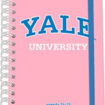 Dohe YALE Pink Lady Agenda Escolar Espiral Wire?o A5 - Semana Vista - Papel 80g/m2 - Cubierta de Carton Plastificado - Cierre con Goma Elastica - Color Rosa