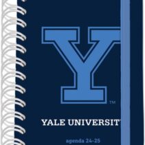 Dohe YALE Navy Agenda Escolar Espiral Wire?o A6 - Dia Pagina - Papel 80g/m2 - Cubierta de Carton Plastificado - Cierre con Goma Elastica - Color Azul Marino