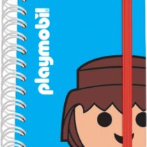 Dohe Playmobil Core Agenda Escolar Espiral Wire?o A6 - Dia Pagina - Papel 80g/m2 - 4 Hojas de Pegatinas - Cubierta de Carton Plastificado - Cierre con Goma Elastica - Color Azul