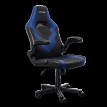 Trust GXT 703B Riye Silla Gaming - Reposabrazos - Ruedas de Nylon - Piston de Gas Clase 4 - Base Metal - Peso Max. 140Kg - Color Negro/Azul