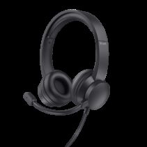 Trust Auriculares Ayda para PC - Diadema Ajustable - Mando de Volumen Supraaural - Microfono Plegable - Conexion de Audio de 3.5 mm - Sensibilidad Del Microfono 95Db