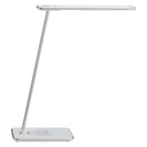 Unilux Lampara de Escritorio LED Jazz - Iluminacion LED de Bajo Consumo - Diseño Moderno y Elegante - Brazo Flexible para Ajustar la Luz - Color Gris Metalizado