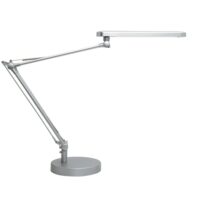 Unilux Lampara de Escritorio LED Mamboled - Diseño Moderno y Elegante - Luz LED de Bajo Consumo - Color Gris Metalizado - Ideal para Espacios de Trabajo