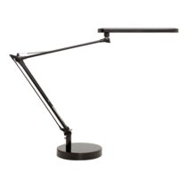 Unilux Lampara de Escritorio LED Mamboled - Iluminacion LED de Bajo Consumo - Diseño Elegante y Moderno - Ajuste de Intensidad de Luz - Brazo Flexible para Dirigir la Luz - Color Negro