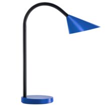 Unilux Lampara de Escritorio LED Sol - Iluminacion LED de Bajo Consumo - Diseño Moderno y Elegante - Ajuste de Intensidad de Luz - Brazo Flexible para Dirigir la Luz - Color Azul