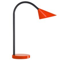 Unilux Lampara de Escritorio Sol - Diseño Moderno y Elegante - Luz LED de Bajo Consumo - Brazo Flexible para Ajustar la Direccion de la Luz - Color Rojo