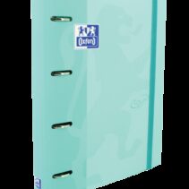 Oxford Europeanbinder Touch A4+ Carpeta de Anillas con Recambio Cuadricula 5x5 - Tapa Extradura - Cierre con Goma Elastica - Color Ice Mint Pastel