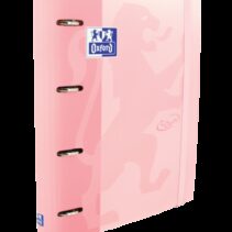 Oxford Europeanbinder Touch A4+ Carpeta de Anillas con Recambio Cuadricula 5x5 - Tapa Extradura - Cierre con Goma Elastica - Color Flamingo Pastel