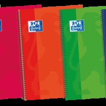 Oxford School Classic Write&Erase Fº Cuaderno Espiral - Tapa Extradura Resistente - Cuadricula 5x5 con Margen - 80 Hojas - Colores Surtidos