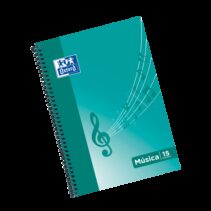 Oxford Cuaderno de Musica Espiral Formato Folio 20 Hojas - 15 Pentagramas Interlineado de 2mm - Tapa Blanda - Color Ice Mint