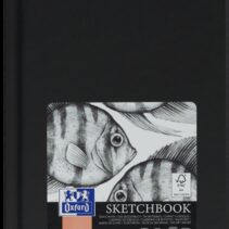 Oxford Artbooks A6 Cuaderno Cosido Esbozo - Tapa Extradura Resistente - 96 Hojas de 100gr - Color Negro